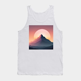 Minimalist aesthetic mountain peak silhouette Tank Top